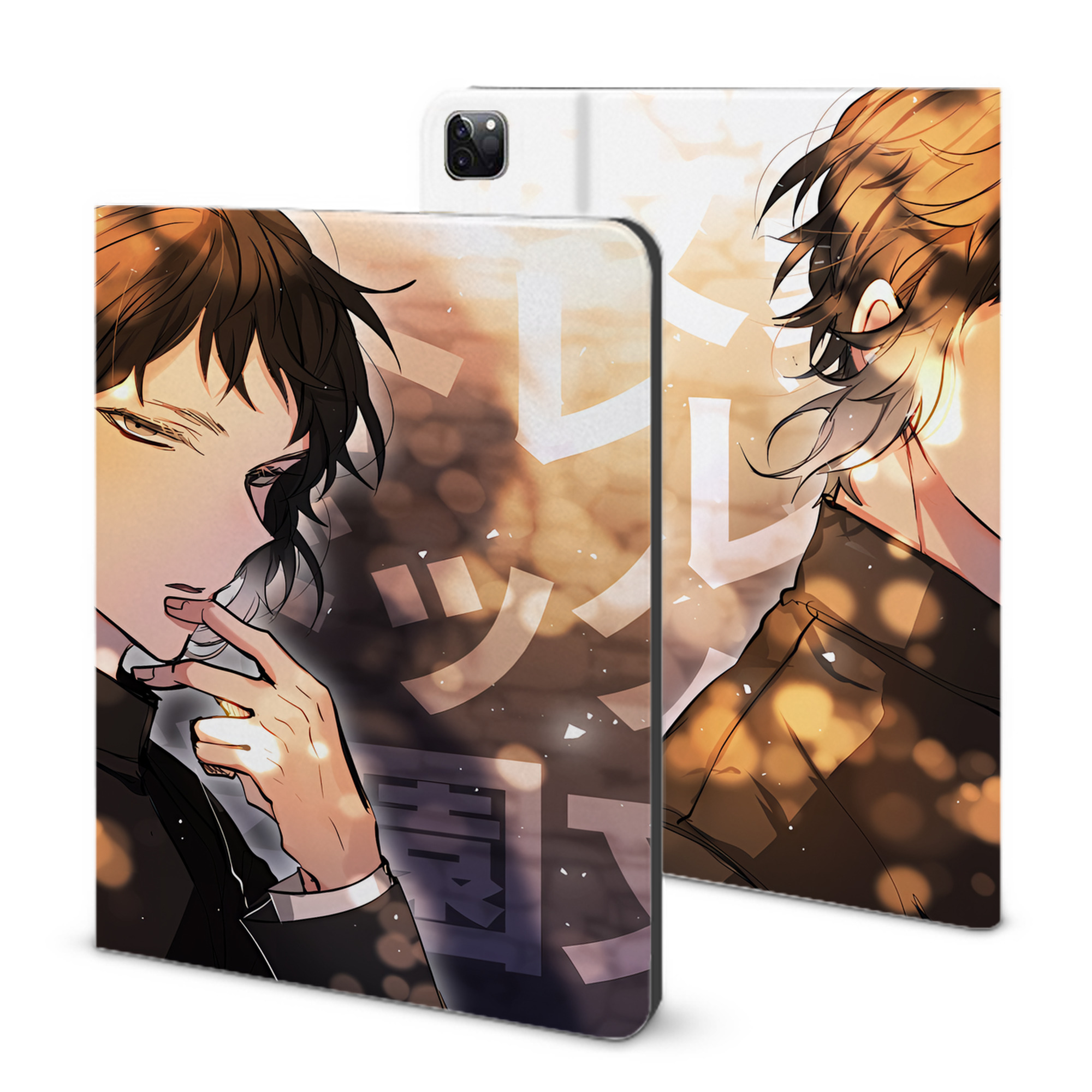（画像用） 文豪ストレイドッグス Bungo Stray Dogs IPad ケース ブック型 PUレザー TPU 耐衝撃 軽量 薄型 ペン収納なし 全面保護 IPad 各モデル対応